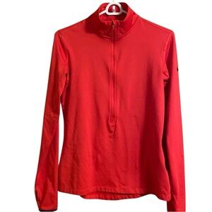 Nike Pro Half Zip Long Sleeve Athletic Top Red Medium